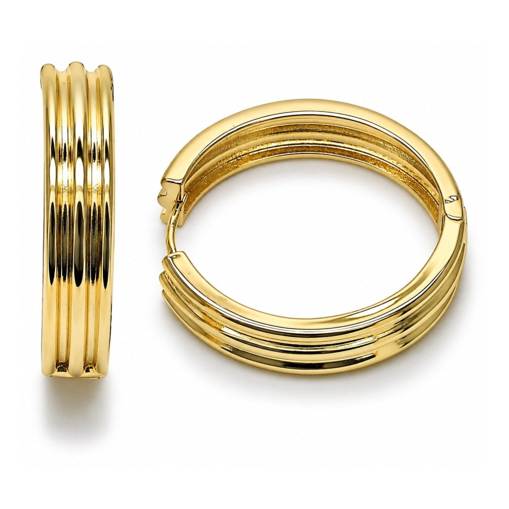 Oro Laminado Huggie Hoop, Gold Filled Style Polished, Golden Finish