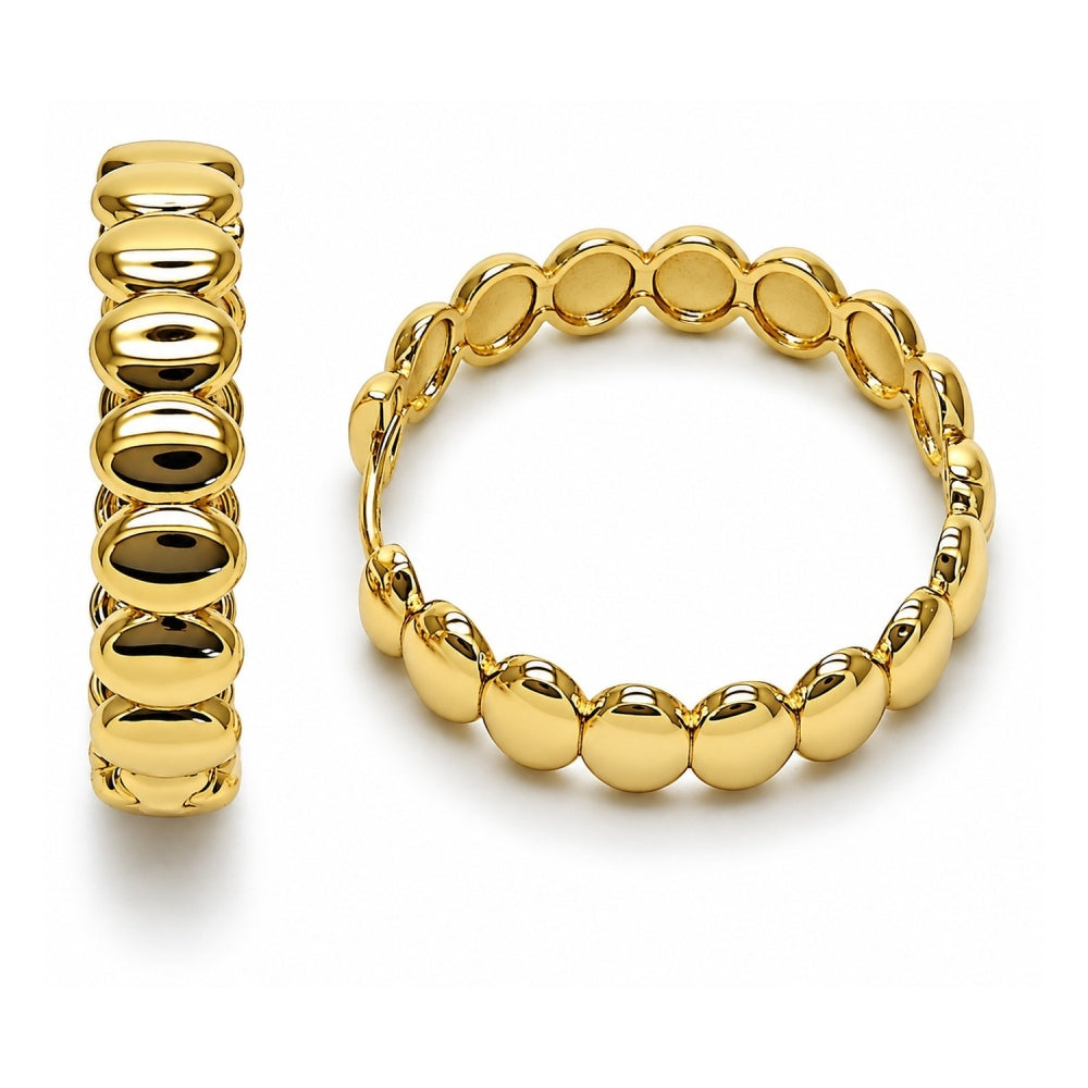 Oro Laminado Huggie Hoop, Gold Filled Style Polished, Golden Finish