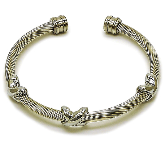 Stainless Steel Individual Bangle, Infinite Design, Polished, Steel Finish