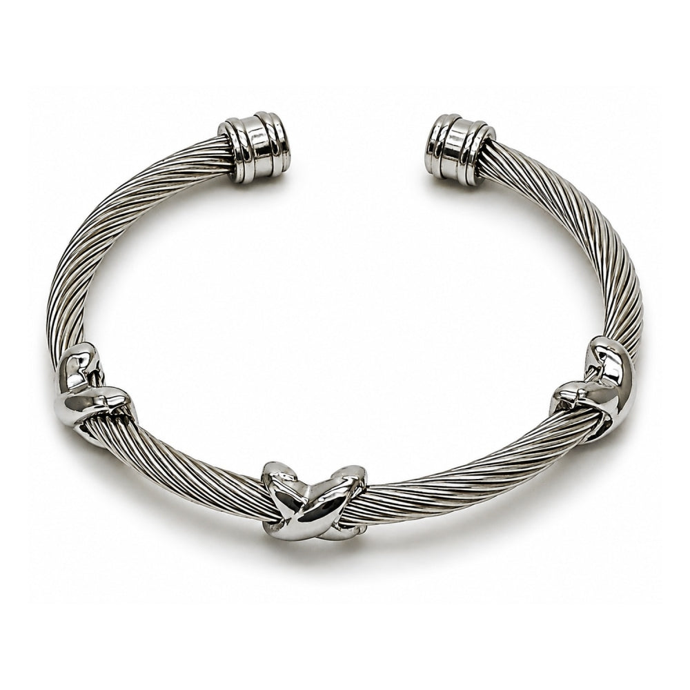 Stainless Steel Individual Bangle, Infinite Design, Polished, Steel Finish