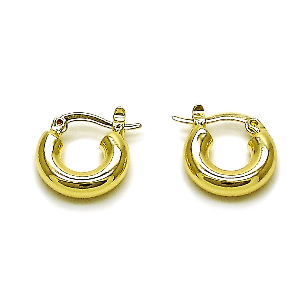 Oro Laminado Small Hoop, Gold Filled Style Polished, Golden Finish
