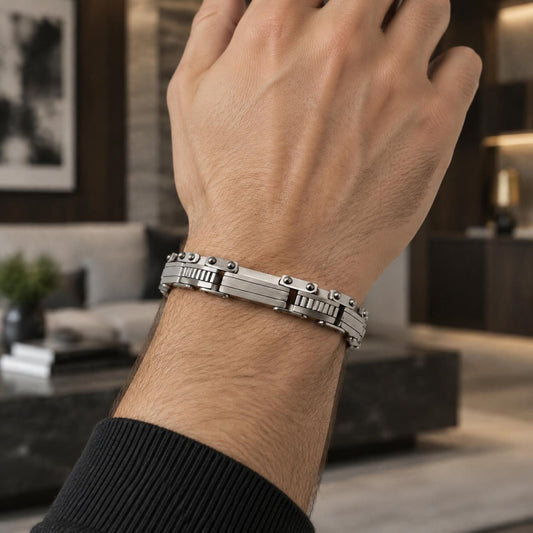 Stainless Steel Solid Bracelet, Polished, Steel Finish