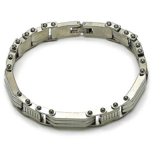 Stainless Steel Solid Bracelet, Polished, Steel Finish