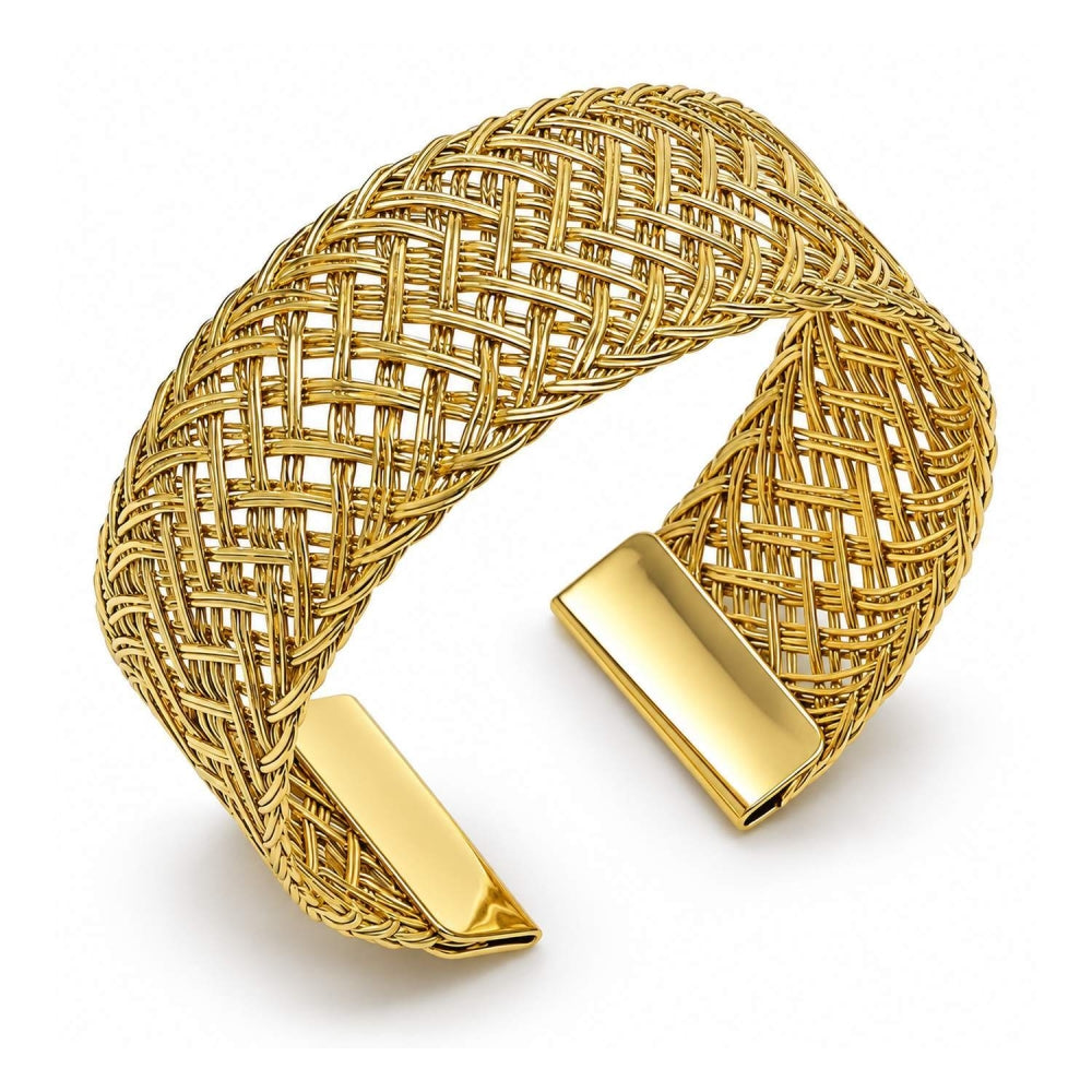 Oro Laminado Individual Bangle, Gold Filled Style Filigree Design, Polished, Golden Finish
