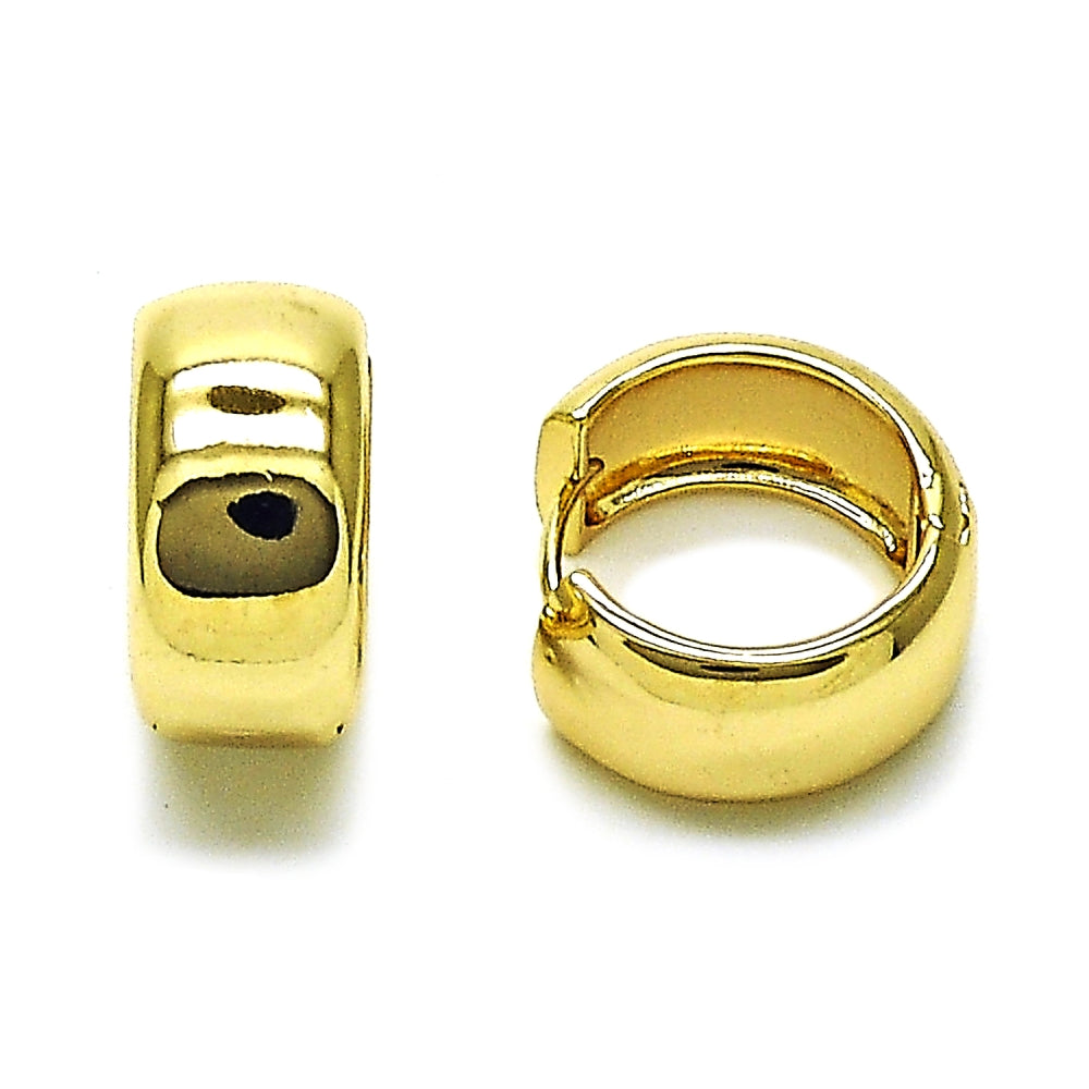 Oro Laminado Huggie Hoop, Gold Filled Style Polished, Golden Finish