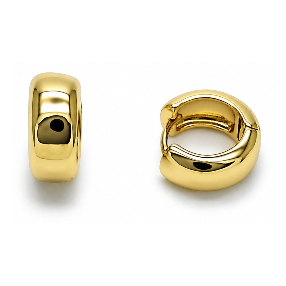 Oro Laminado Huggie Hoop, Gold Filled Style Polished, Golden Finish