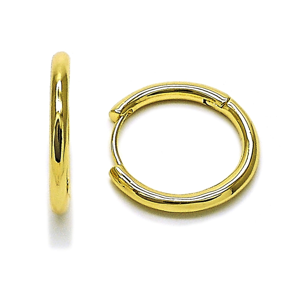 Oro Laminado Huggie Hoop, Gold Filled Style Polished, Golden Finish