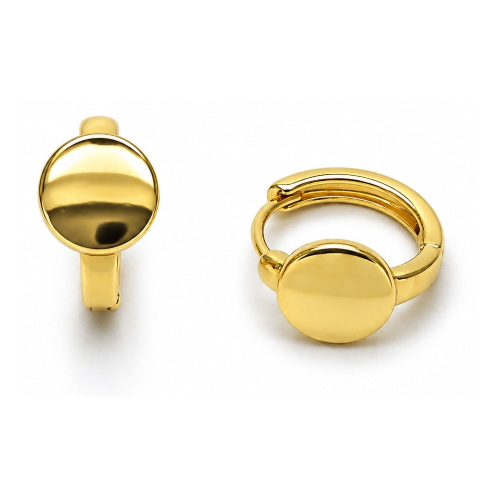 Oro Laminado Huggie Hoop, Gold Filled Style Polished, Golden Finish