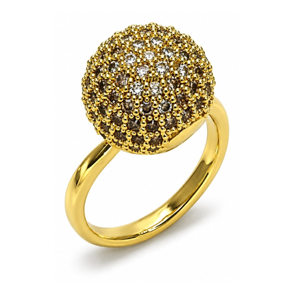 Oro Laminado Multi Stone Ring, Gold Filled Style Ball Design, with White Cubic Zirconia, Polished, Golden Finish