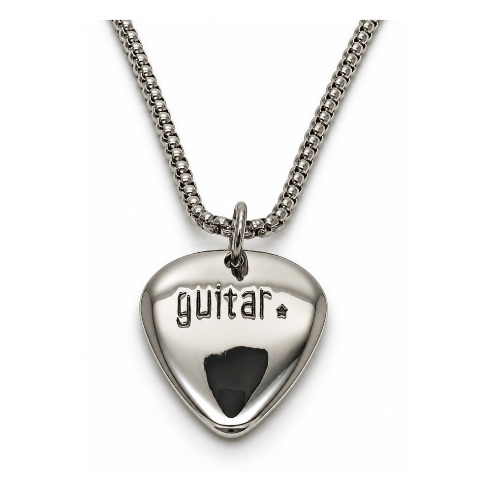 Stainless Steel Pendant Necklace, Heart Design, Polished, Steel Finish