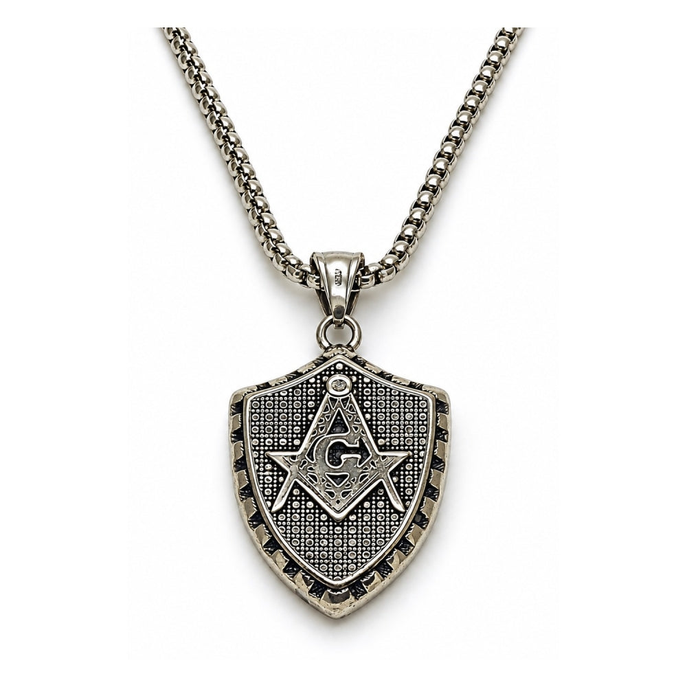 Stainless Steel Pendant Necklace, Polished, Steel Finish