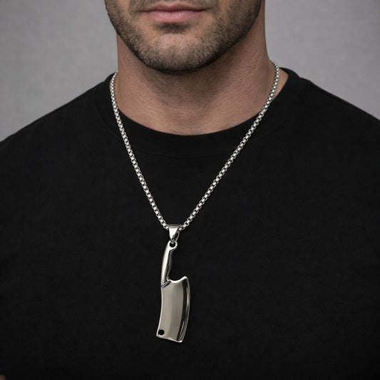 Stainless Steel Pendant Necklace, Polished, Steel Finish