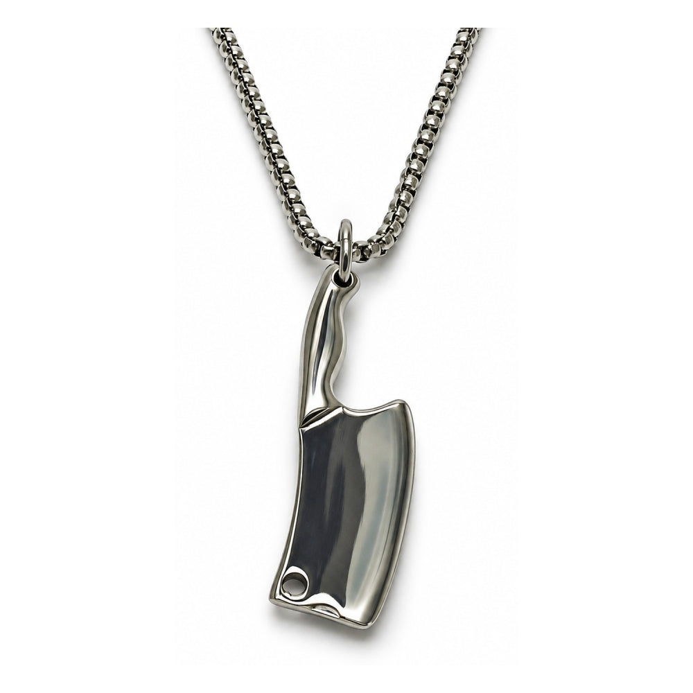 Stainless Steel Pendant Necklace, Polished, Steel Finish