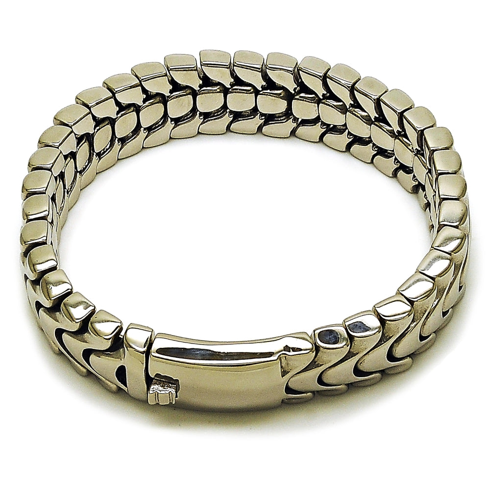 Stainless Steel Solid Bracelet, Polished, Steel Finish