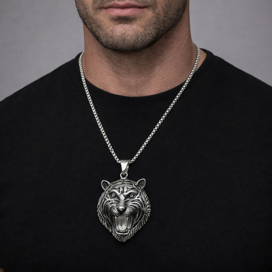 Stainless Steel Pendant Necklace, Polished, Steel Finish