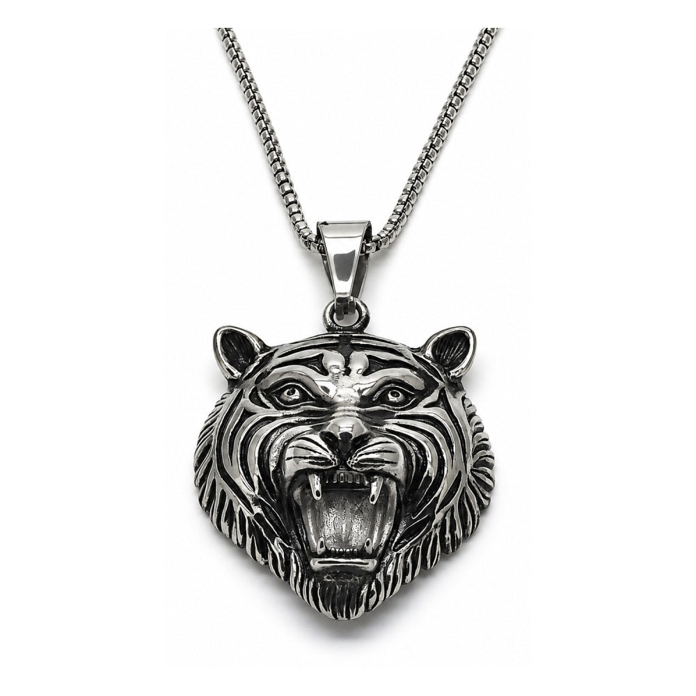 Stainless Steel Pendant Necklace, Polished, Steel Finish