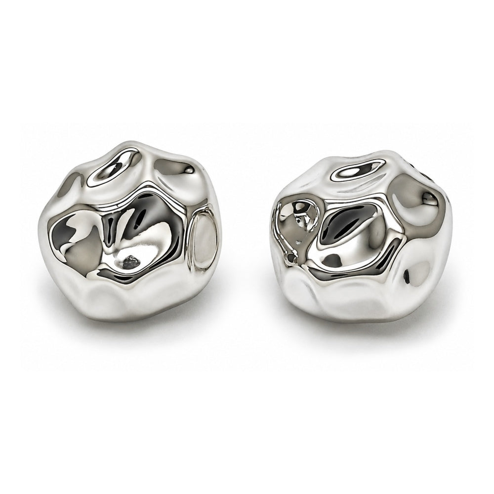 White Gold Filled Stud Earring, Polished, Rhodium Finish