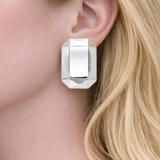 Rhodium Gold Filled Stud Earring, Polished, Rhodium Finish