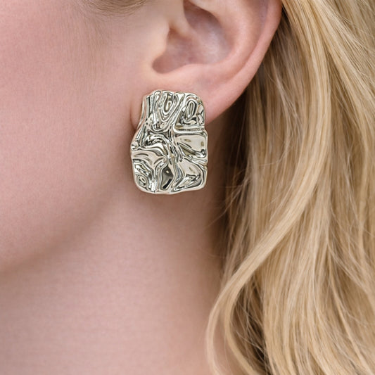 Rhodium Gold Filled Stud Earring, Polished, Rhodium Finish