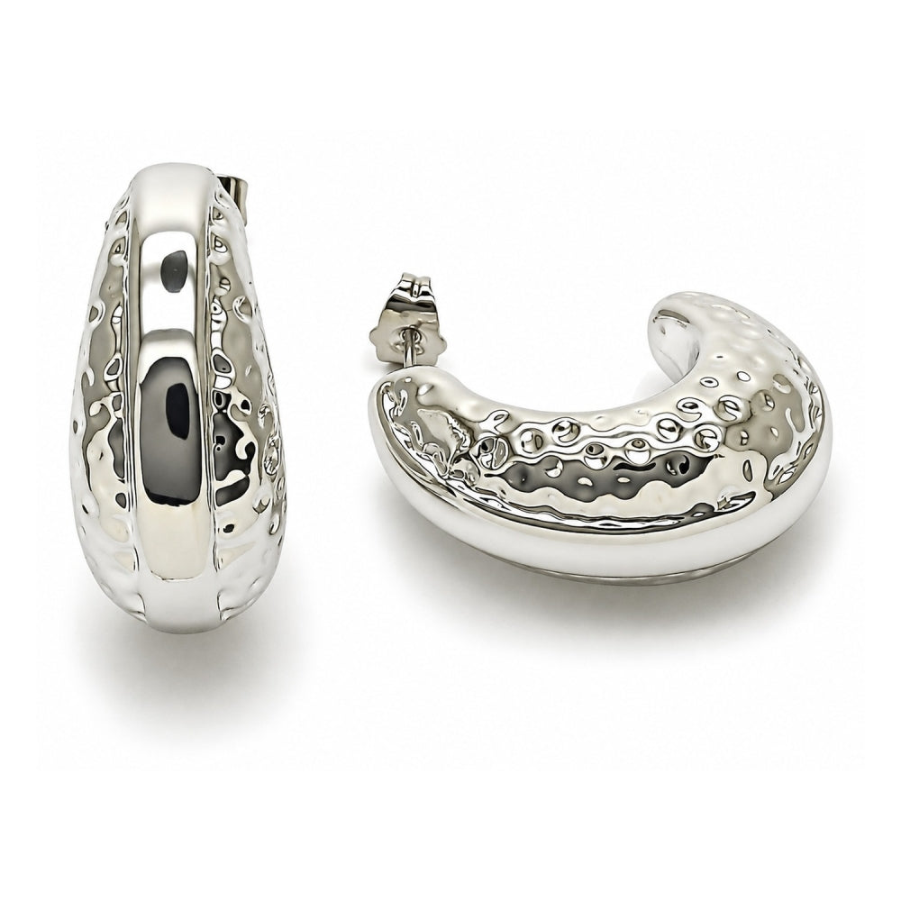White Gold Filled Large Hoop, Polished, Rhodium Finish