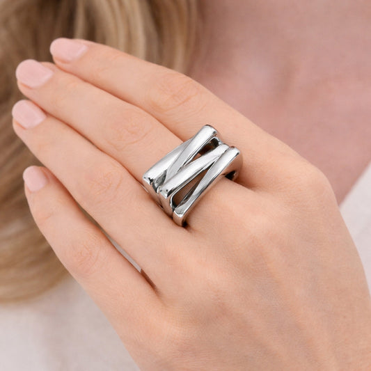 Rhodium Gold Filled Elegant Ring, Polished, Rhodium Finish