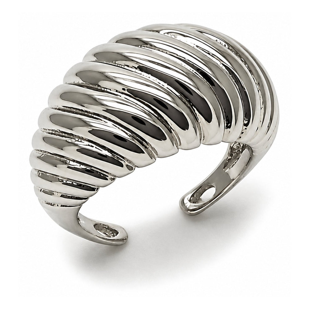 White Gold Filled Elegant Ring, Twist Design, Polished, Rhodium Finish