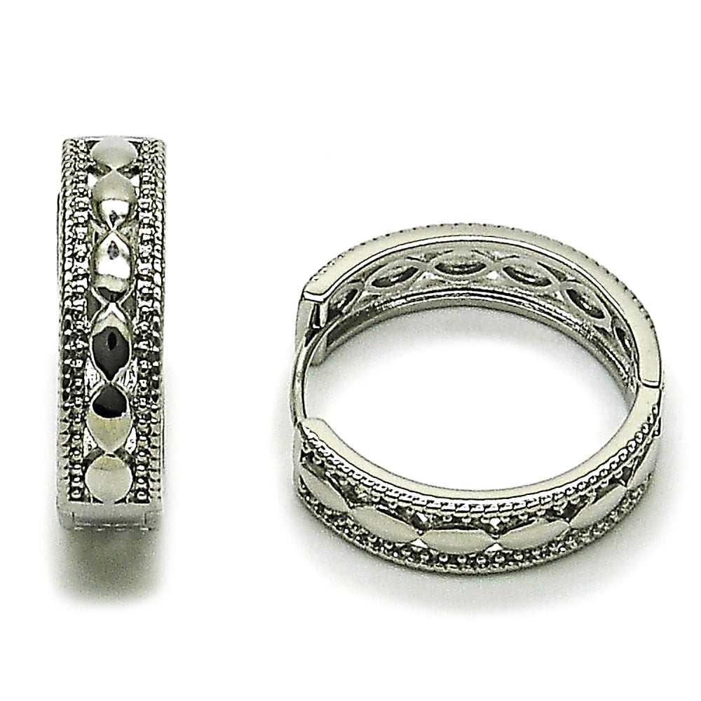 Rhodium Gold Filled Huggie Hoop, Polished, Rhodium Finish