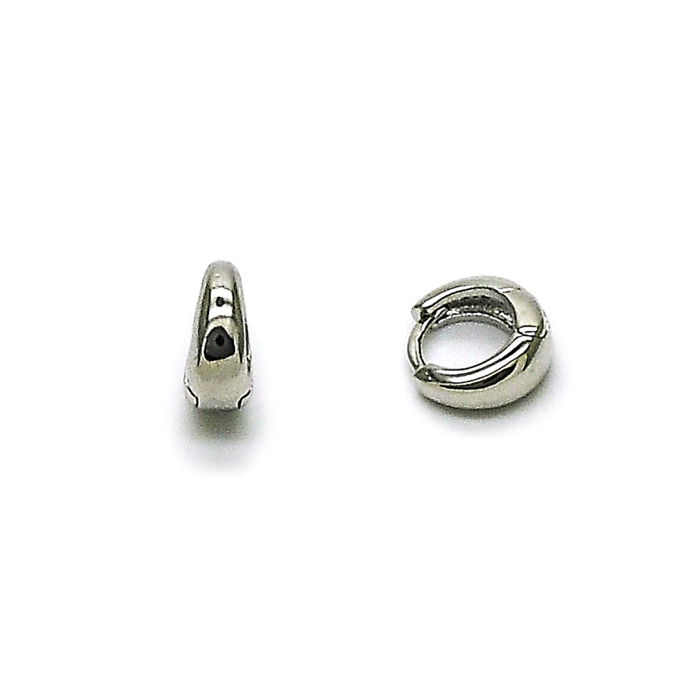 Rhodium Gold Filled Huggie Hoop, Polished, Rhodium Finish