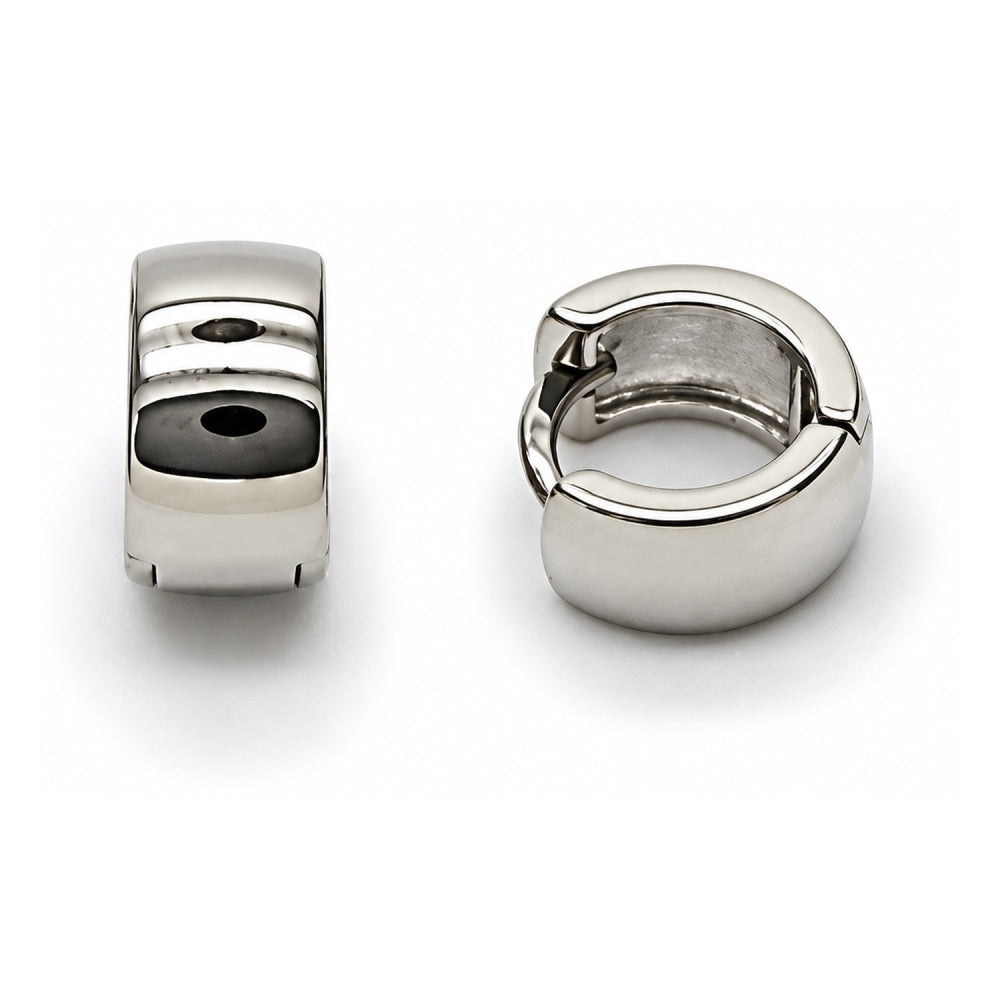 White Gold Filled Huggie Hoop, Polished, Rhodium Finish