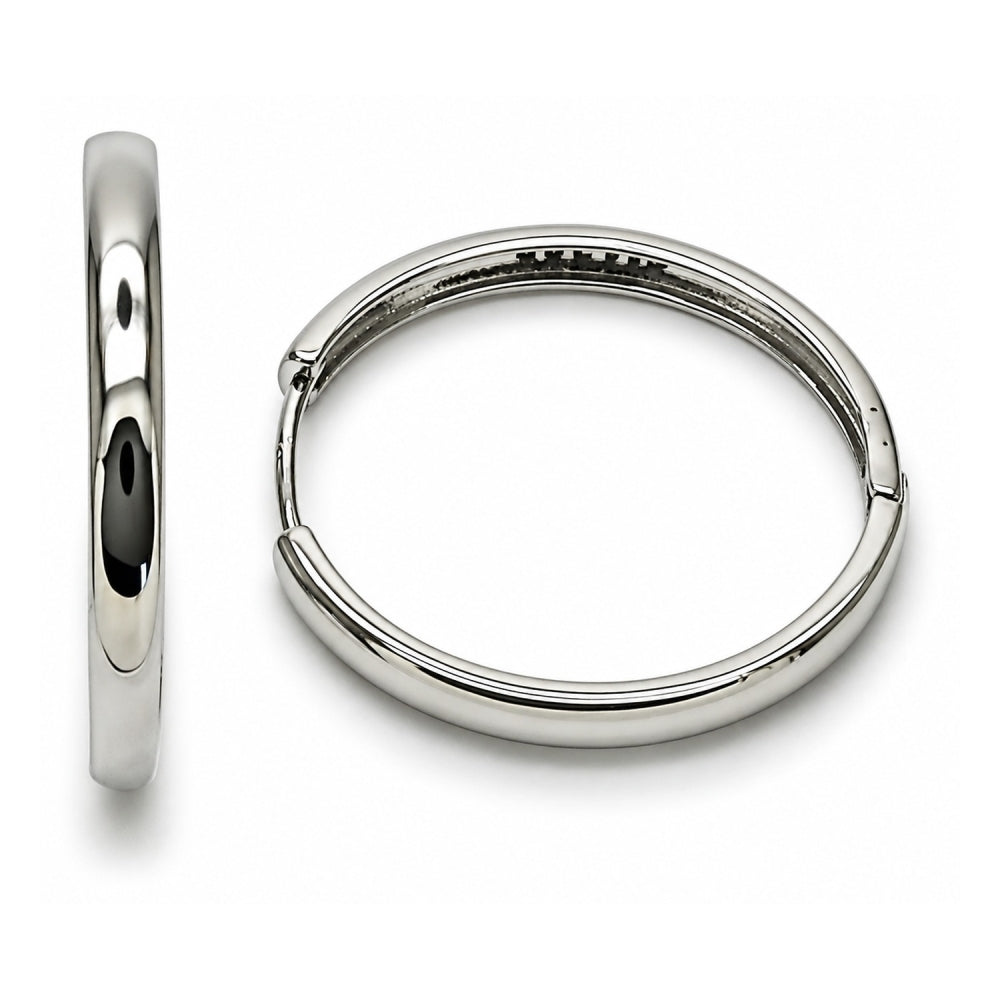 White Gold Filled Huggie Hoop, Polished, Rhodium Finish