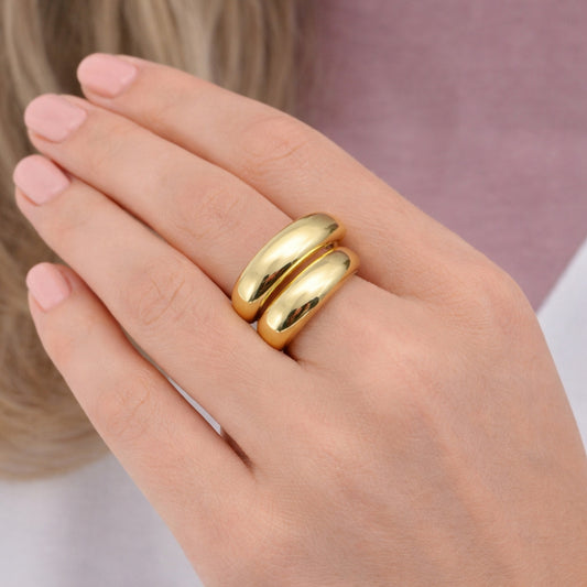 Oro Laminado Elegant Ring, Gold Filled Style Polished, Golden Finish