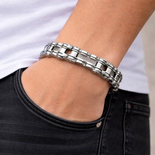 Stainless Steel Solid Bracelet, Polished, Steel Finish