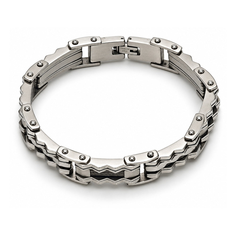 Stainless Steel Solid Bracelet, Polished, Steel Finish