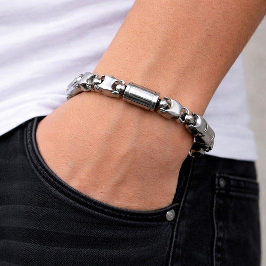 Stainless Steel Solid Bracelet, Polished, Steel Finish
