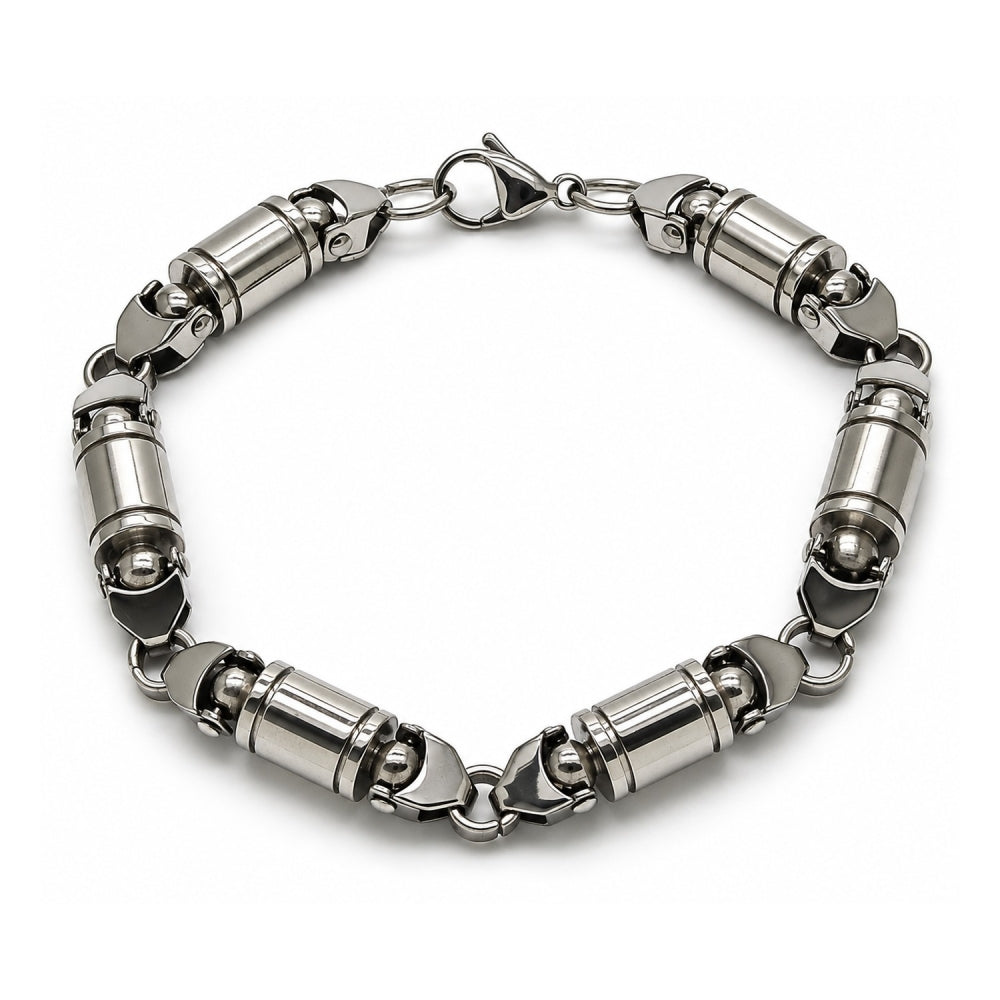Stainless Steel Solid Bracelet, Polished, Steel Finish