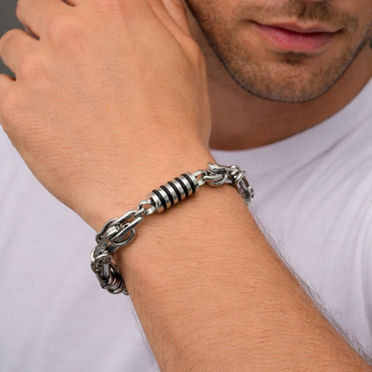 Stainless Steel Solid Bracelet, Polished, Steel Finish