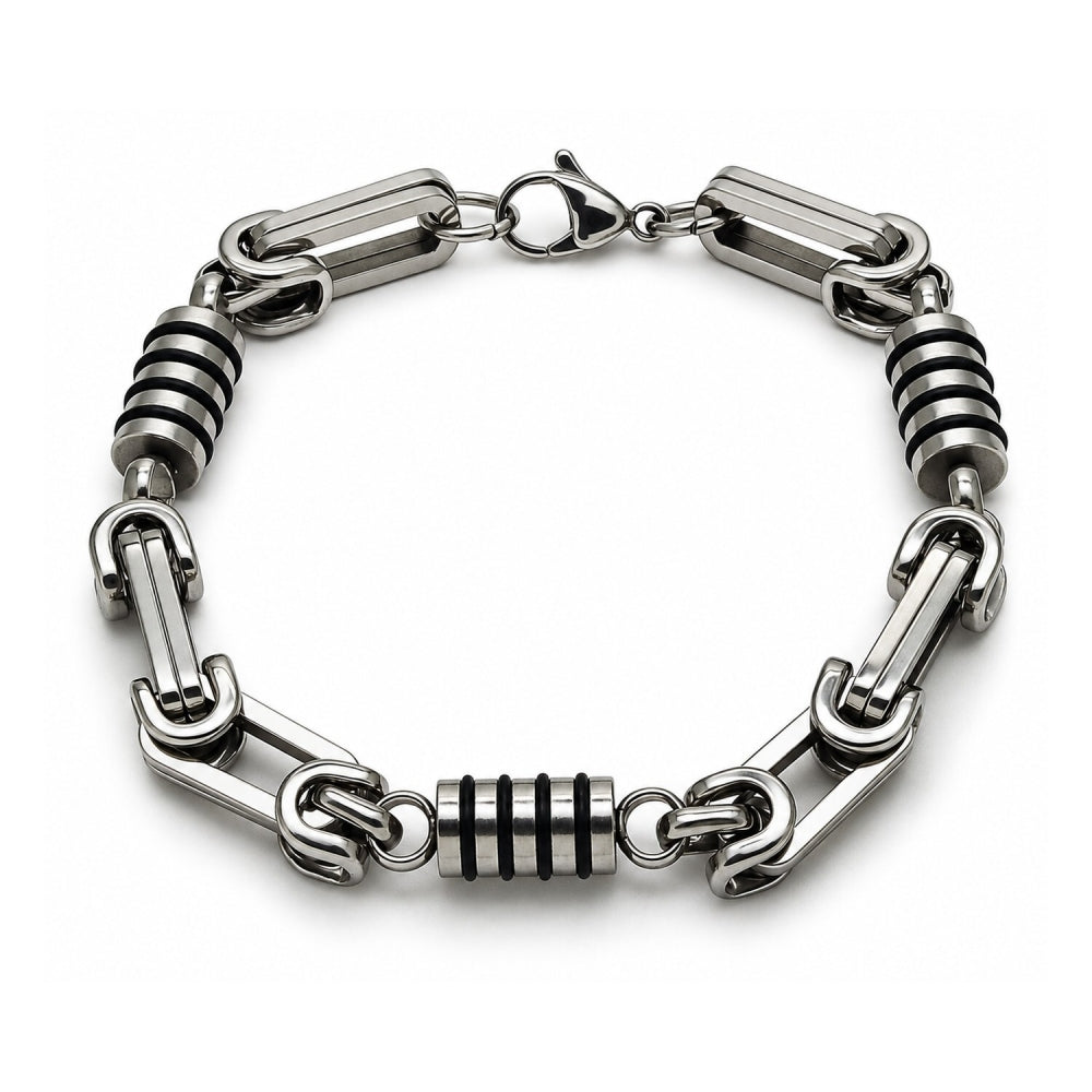 Stainless Steel Solid Bracelet, Polished, Steel Finish