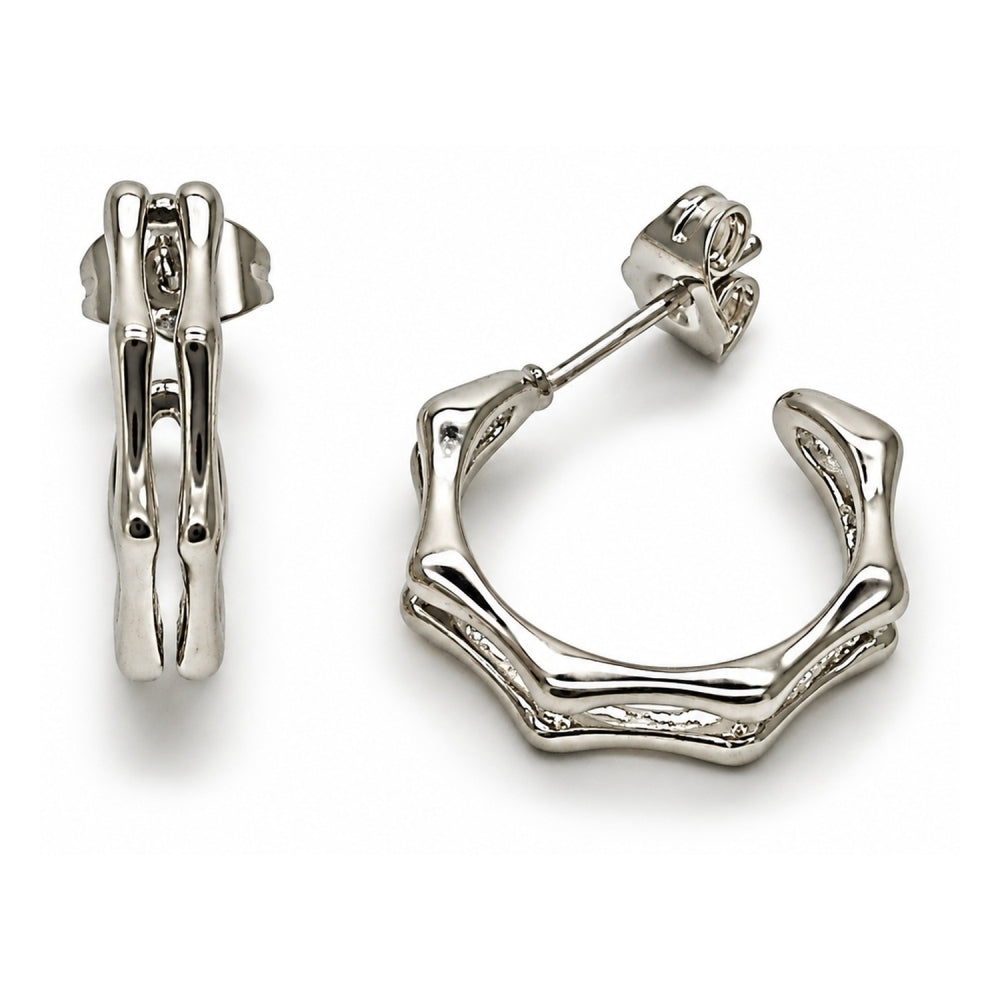 White Gold Filled Small Hoop, Polished, Rhodium Finish