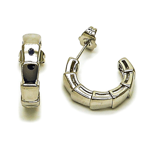 Rhodium Gold Filled Small Hoop, Snake Design, Polished, Rhodium Finish