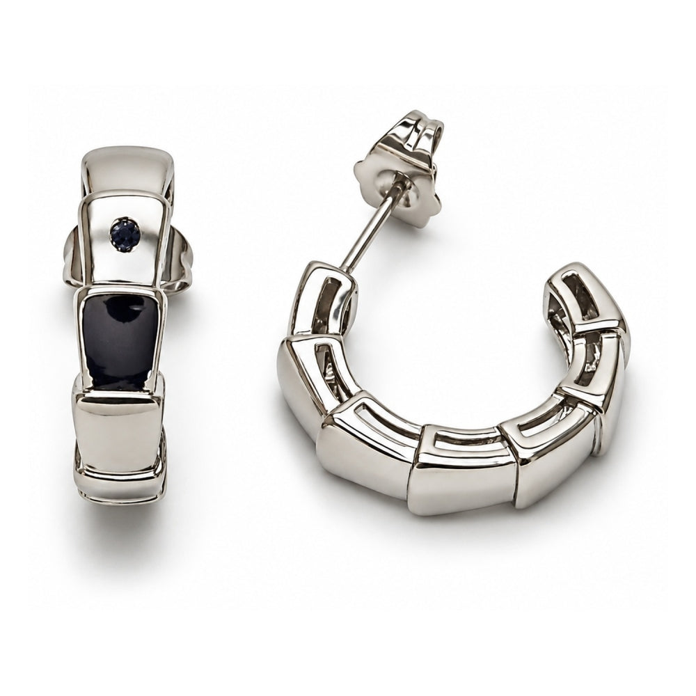 White Gold Filled Small Hoop, Snake Design, Polished, Rhodium Finish