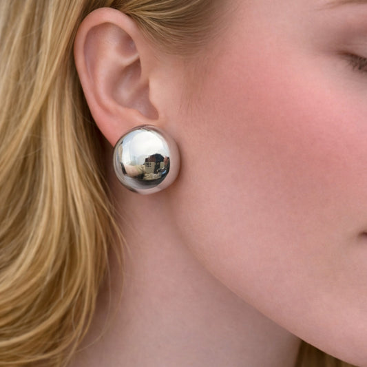 White Gold Filled Stud Earring, Polished, Rhodium Finish