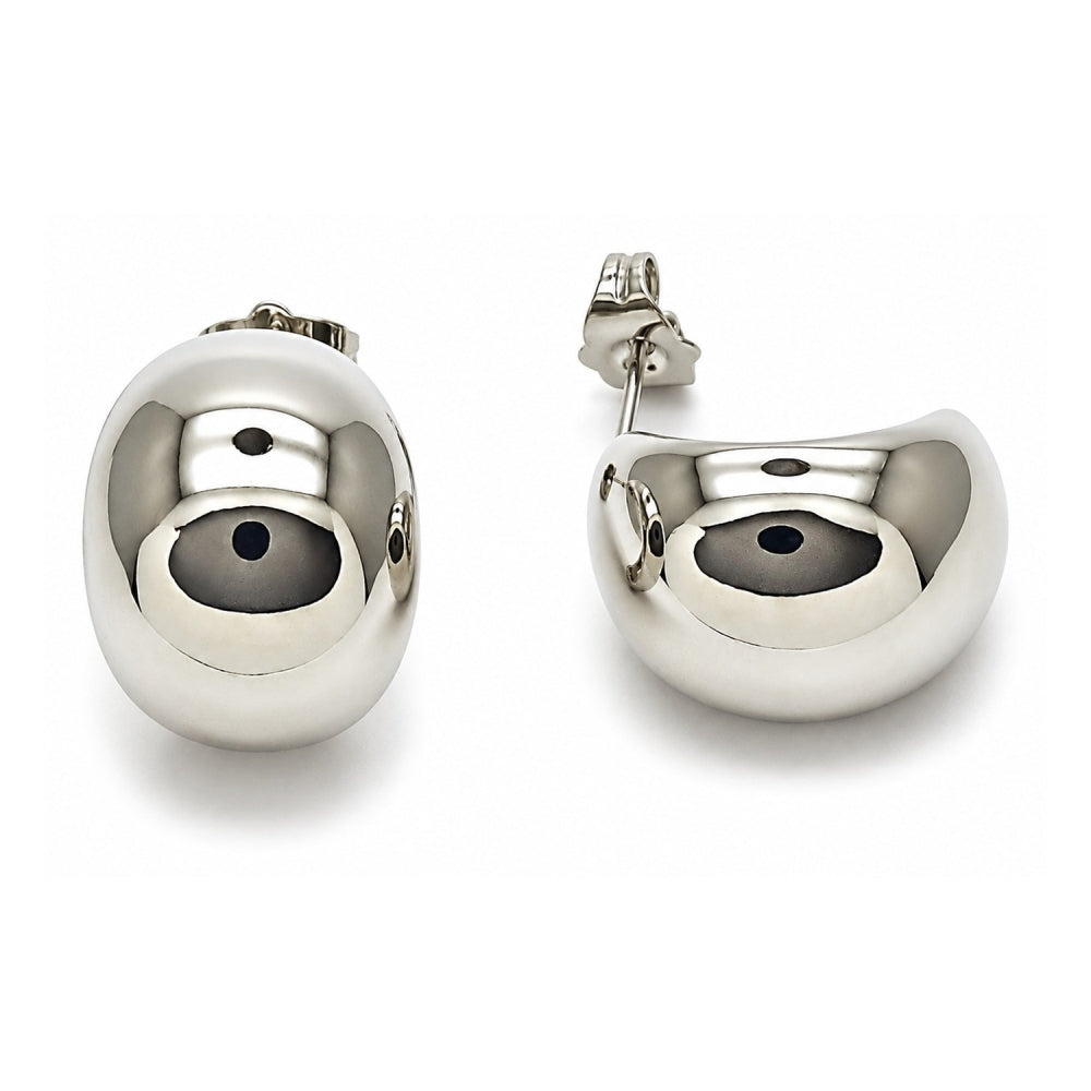 White Gold Filled Stud Earring, Polished, Rhodium Finish