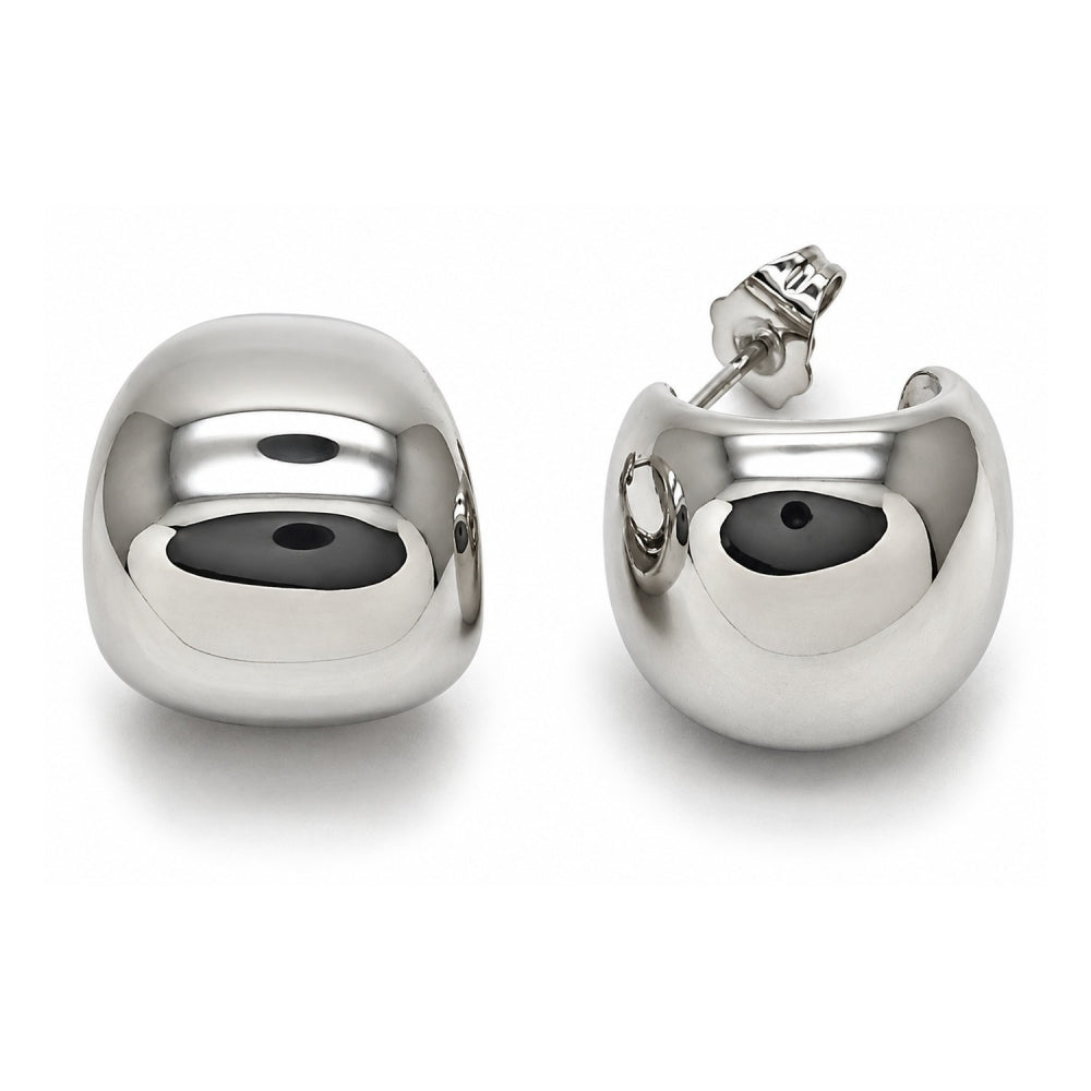 White Gold Filled Small Hoop, Ball Design, Polished, Rhodium Finish