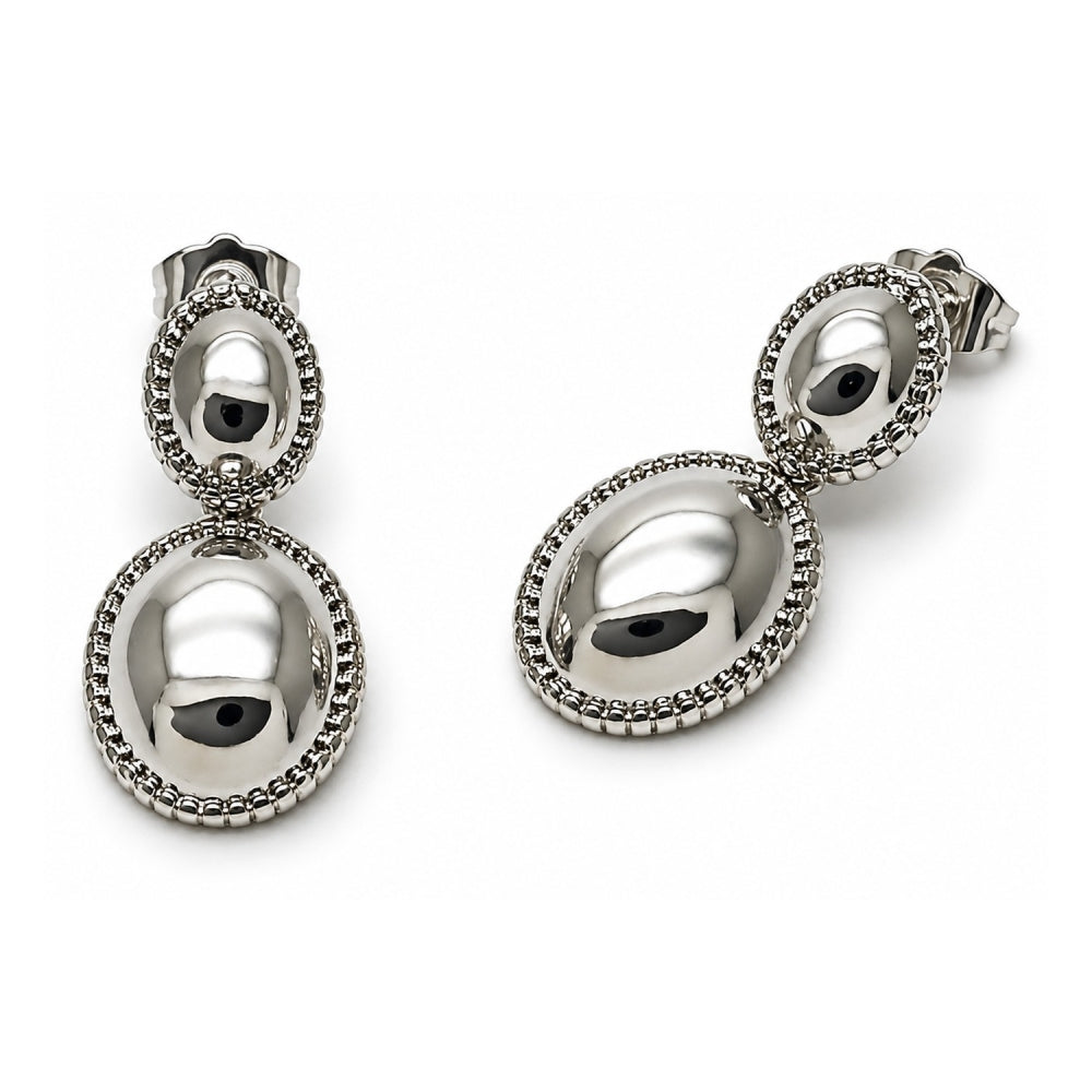 White Gold Filled Dangle Earring, Polished, Rhodium Finish