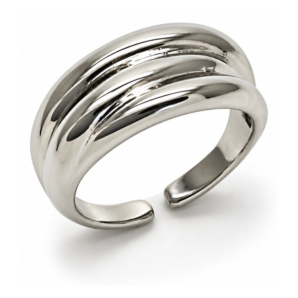 White Gold Filled Elegant Ring, Polished, Rhodium Finish