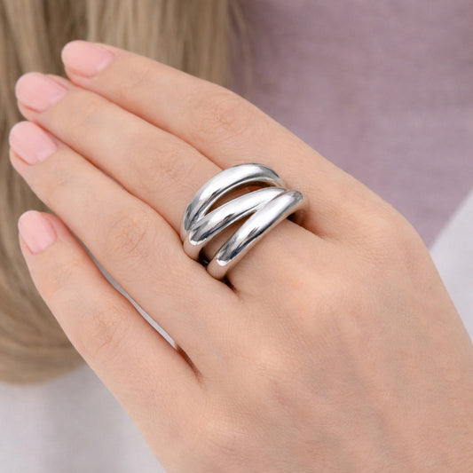 Rhodium Gold Filled Elegant Ring, Polished, Rhodium Finish