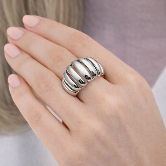 Rhodium Gold Filled Elegant Ring, Polished, Rhodium Finish