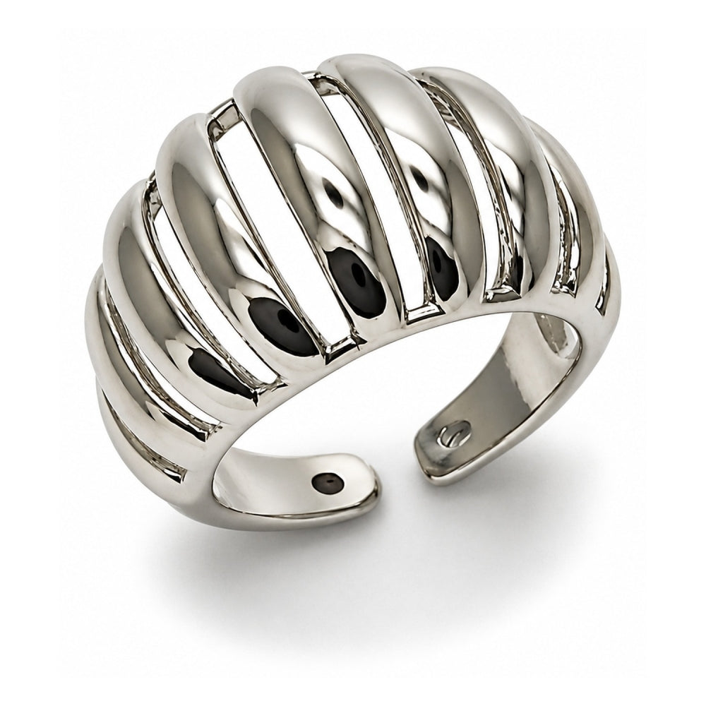 White Gold Filled Elegant Ring, Polished, Rhodium Finish