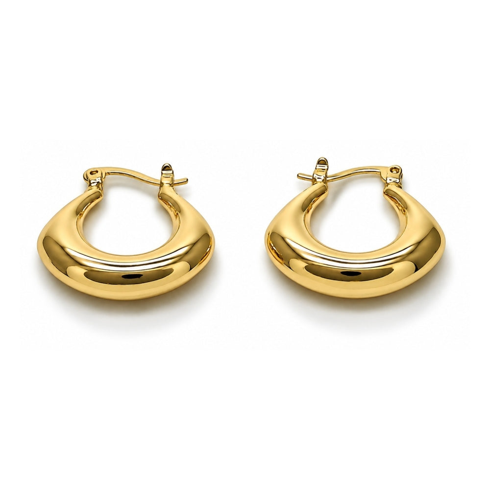 Oro Laminado Small Hoop, Gold Filled Style Hollow Design, Polished, Golden Finish