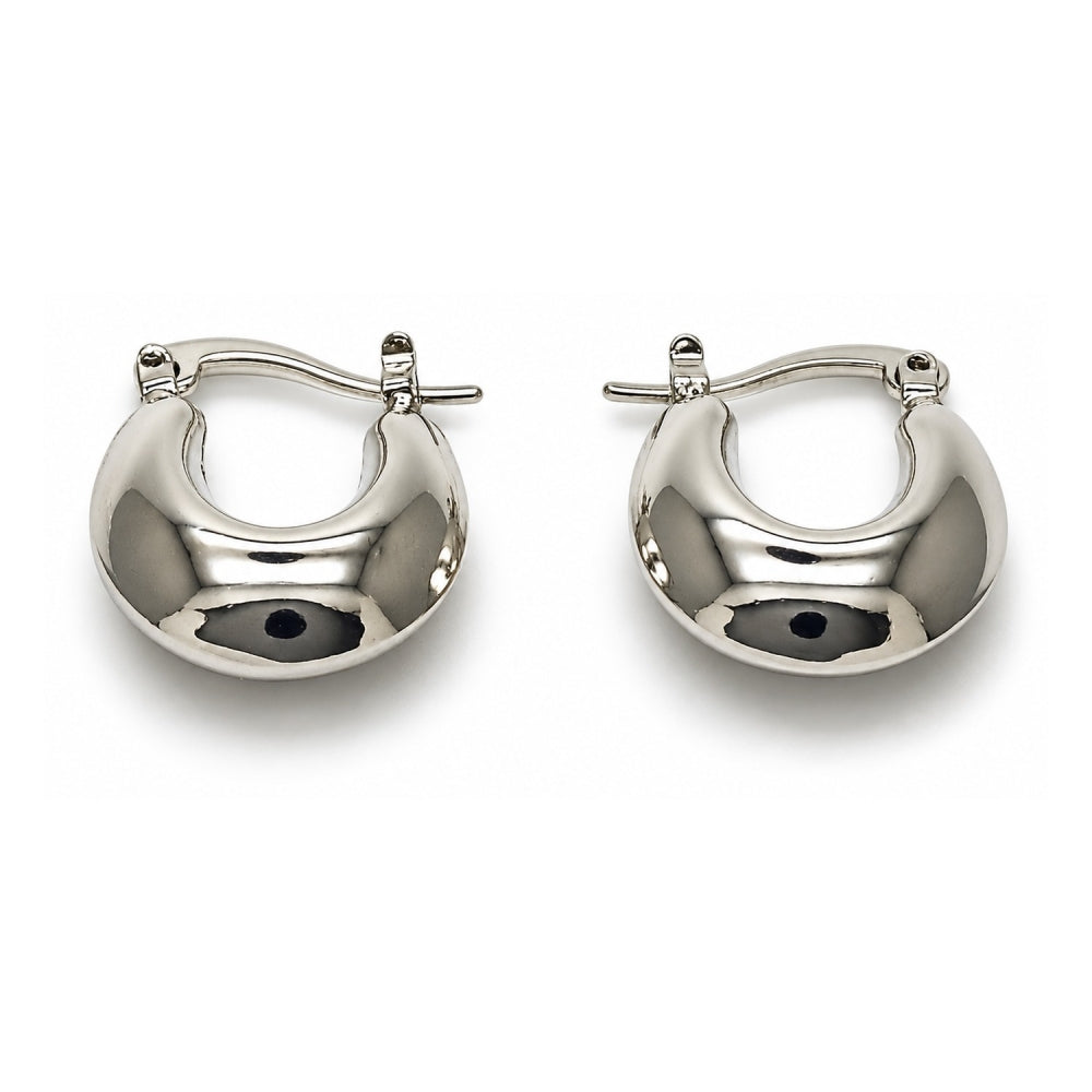 White Gold Filled Small Hoop, Hollow Design, Polished, Rhodium Finish